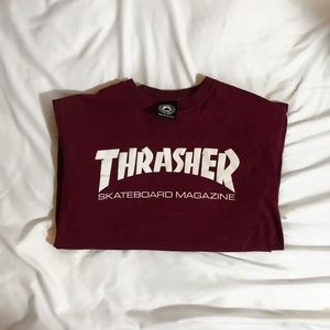 maroon / burgundy thrasher t shirt